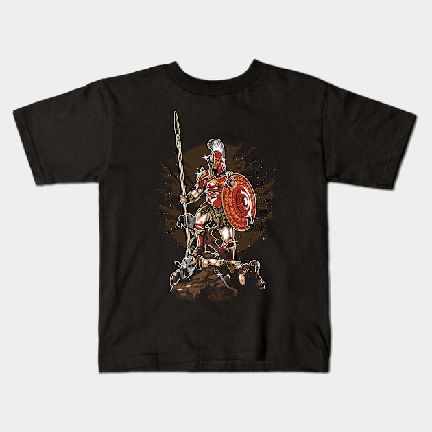 Sparta warrior Kids T-Shirt by Planet of Tees